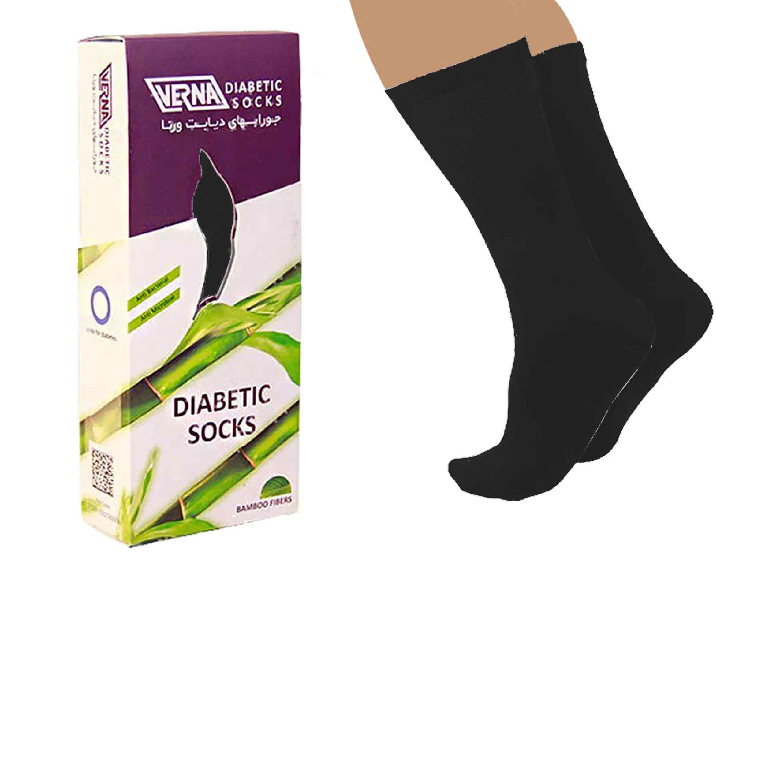 قیمت جوراب مخصوص دیابت ورنا مدل بامبو کد 01